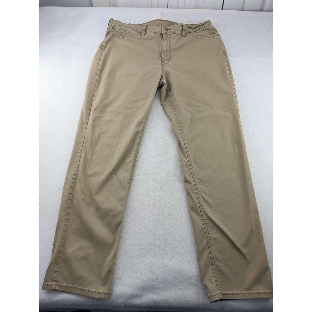 Levi Mens 541 Athletic Taper Khaki Tan Casual Twill Pants 38x34 38x33.5
